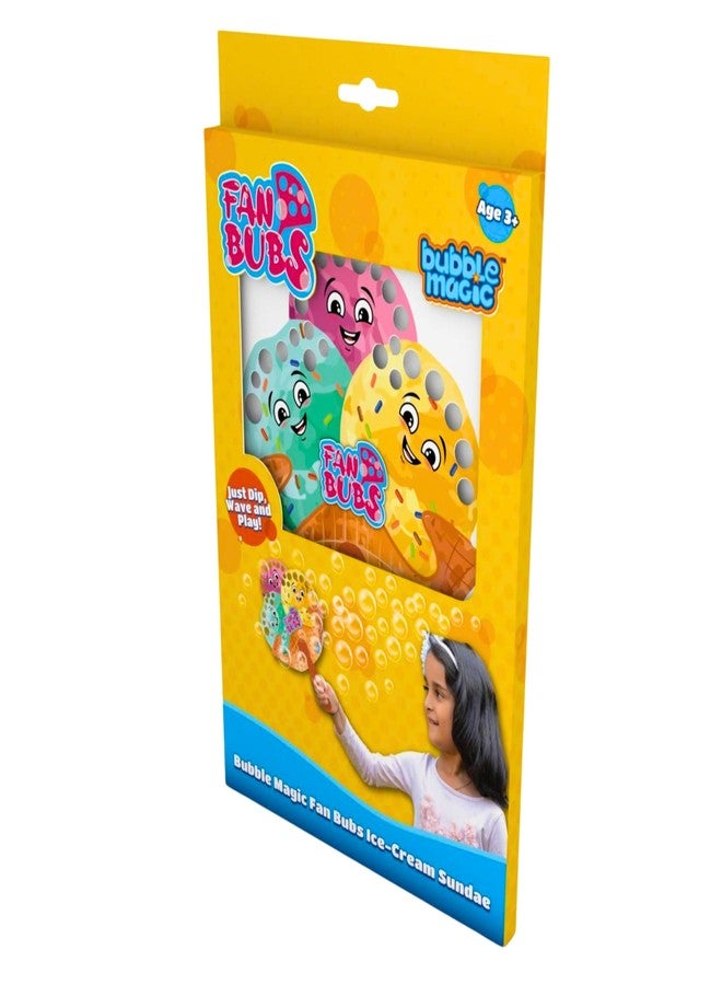 Bubble Magic Fan Bubs Ice-Cream Sundae, Bubble Solution with Hand Fan for The Kids 3 Year and Above, Multicolor, FB50014 - Image 2